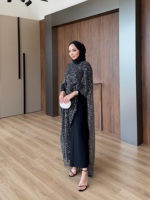Robe Abaya Mexizo personnalisée à sequins, avec cape en maille scintillante, pour soirée, tenue de fête islamique pour femmes musulmanes