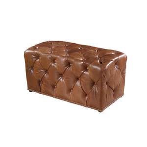 modern leather Cowhide living room furniture chair square milk churn box stool - Product Image 1