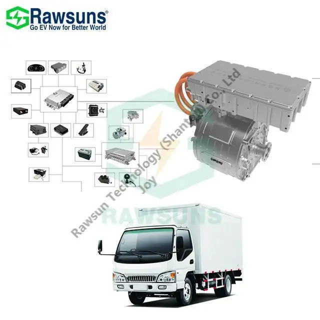 Rawsuns NEW 500Nm 120kwevモーター電気変換キットMCUBMS VCU PDUDCDC制御軽トラック空港トラクター用