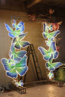 Fleurs artificielles personnalisées uniques, papillon géant lumineux, imperméable, décoration de mariage, fête, scène, extérieur, jardin
