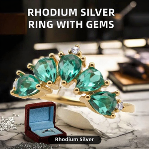 Elegante Anillo de Plata de Ley 925 con Baño de Rodio y Múltiples Piedras Preciosas Naturales, Anillo Moderno para Mujer, Regalo de Boda y Aniversario - Product Image 2