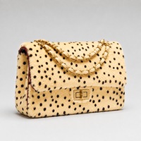 Nouveau Sac à Bandoulière Carré en Cuir PU à Rabat et Chaîne, Motif Pois Fourrure, pour Femme, Tendance et Polyvalent, Été 2026