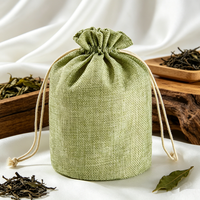 Sachets de thé réutilisables en chanvre naturel avec cordon de serrage, pochettes à café en jute avec cordon perlé pour emballage alimentaire en toile de jute avec logo personnalisé – Vente en gros
