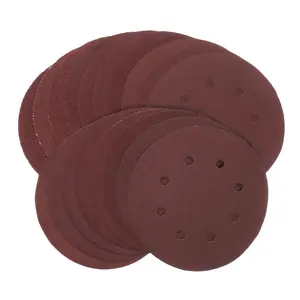 Disques abrasifs à crochet et boucle de 7 pouces et 8 trous Papier abrasif orbital rouge pour bois Disque abrasif pour papier de sable de grain 24 à 2000