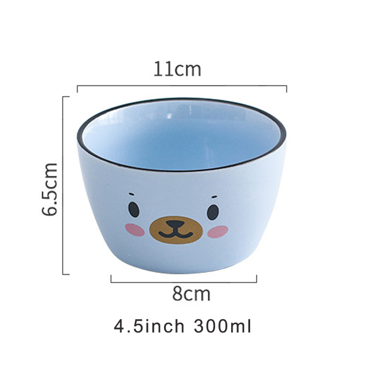 Wholesale cute Japanese and Korean small ceramic ramen bowl rice bowl for gift kids