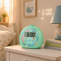 Jam Alarm Meja LCD Proyektor Anak-Anak yang Dapat Disesuaikan, Jam Tangan Timer, Hadiah Natal Ulang Tahun, Dekorasi Rumah