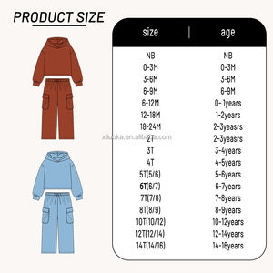 Felpa con cappuccio per bambini con pantaloni da Jogger Cargo, felpa con cappuccio a manica lunga in due pezzi e pantaloni con tasche per bambini e ragazze primavera autunno - Product Image 4