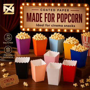 Nuove Scatole Monouso Riciclabili per Snack, <span class=keywords><strong>Popcorn</strong></span>, Patatine, Zucchero, Noodles - Personalizzabili in Cartone per Alimenti con Stampa a Caldo - Product Image 3