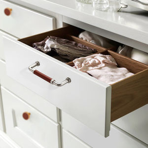 Oukkali gagang kabinet kulit mewah 128mm furnitur lemari buatan tangan lemari menarik pegangan perangkat keras seng dapur - Product Image 5