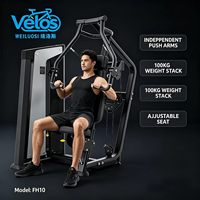 Machine de musculation professionnelle Velos FH10B en acier réglable pour press à la poitrine assis, mouvement indépendant, usage commercial, durable pour salle de sport