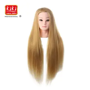 KIKI 新获得高品质热纤维耐热性纤维头发训练人体模特头