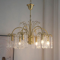 Lustre LED en cristal français à hauteur réglable, salon, chambre à coucher, style simple rétro, éclairage de luxe haut de gamme, tailles moyennes, TianShen