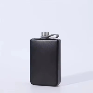 9oz Black Stainless Steel Square <b>Water</b> Liquor Whisky Alcohol Pocket Hip Flasks With <b>Custom</b> Laser Logo - Product Image 3
