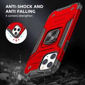 Accessories Armor Shockproof Phone Case Car Magnetic Ring Holder 2in1 TPU PC Cell Mobile Phone Cover Case For LG Velvet