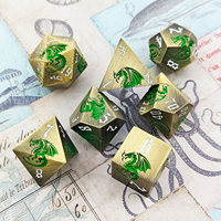 Jeu de dés en métal Dragon Noir Argenté, polyédriques, émaillés rouge, vert, bleu, pour RPG, D&D, jeux de rôle sur table, Pathfinder
