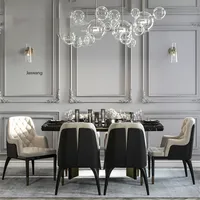 Ensemble table et chaises rectangulaires, style nordique moderne, pour petit appartement, fabricant de meubles, vente en gros, OEM, ODM, sur mesure