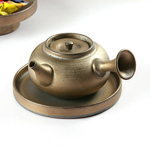 Ceramic Elevated Dish Rust Glaze <b>Small</b> Side Plate Handmade Restaurant Serving <b>Tray</b> - Product Image 5