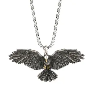 Falcon necklace Eagle wings new jewelry for men and women retro titanium steel pendant