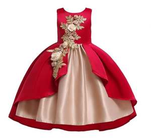 D0038 Robe de fête d'anniversaire pour fille de 8 ans, dernière collection de vêtements pour enfants de Guangzhou, motif floral - Product Image 5