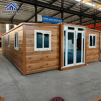Maison conteneur extensible personnalisée à double aile de 20 pieds et 40 pieds, Villa préfabriquée à 1, 2, 3, 4 ou 5 chambres, Maison mobile pliable à panneaux sandwich