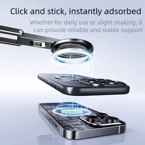 Support de téléphone trépied magnétique en alliage d'aluminium, fixation instantanée, amortissement puissant sur 3 axes, rotation à 360° pour selfie, diffusion en direct et extérieur - Product Image 3
