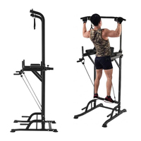 Torre de Ejercicios Multifuncional para el Hogar, Equipo de Gimnasio de Acero Resistente, Estación de Flexiones, Barra de Dominadas para Ejercicios de Pecho