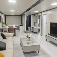 Maison préfabriquée de luxe en conteneur, 2 chambres, pliable, en kit, pour bureau, magasin, villa, hôtel, structure en acier durable de 40 pieds