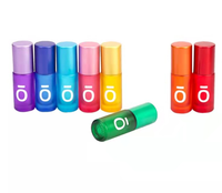 Vente en gros de flacons à bille en verre imprimé givré coloré de 5 ml, flacons vides pour huiles essentielles et parfums, flacons de décantation