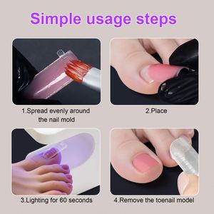 Ongles artificiels en forme de cercueil en <span class=keywords><strong>gel</strong></span> cristal rapide pour la pose d'ongles en forme d'amande de style français, pointes d'ongles en <span class=keywords><strong>gel</strong></span> pour les doigts - Product Image 5