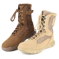 Bottes Tactiques pour Hommes Anti-Sable Anti-Humidité Résistantes aux Chocs, Confortables, Durables, Foncé, à Lacets, Imperméables, Anti-Dérapantes