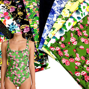 पुष्प प्रिंट नायलॉन स्पैन्डेक्स कपड़े के लिए लोचदार सूखी फिट बुना स्विमसूट कपड़े के लिए - Product Image 1