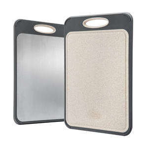 Tabla de Cortar de Cocina Personalizada de Acero Inoxidable y Paja de Trigo, Doble Cara, Antibacteriana, Antideslizante, Molinillo de Jengibre, Bloque de Picar - Product Image 1