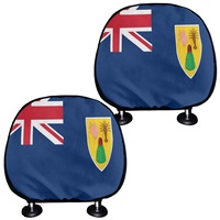 Housse universelle tendance pour appuie-tête de voiture avec imprimé drapeau national, protection en tissu polyester pour appuie-tête de voiture, lot de 2 pour la conduite quotidienne