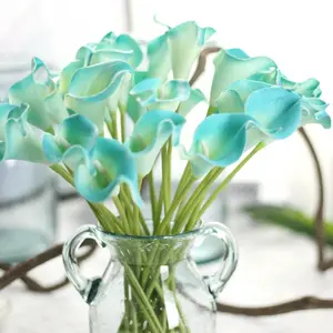 Groothandel PU mini materiaal gemeenschappelijke calla lelie bewaard plastic gedroogde bloem bruiloft huis decoratieve bloemen kunstmatige