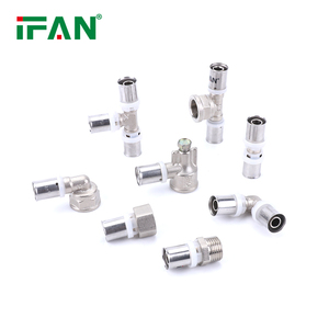 IFAN Vente en gros Raccords à sertir en laiton pour tuyaux multicouches PEX AL PEX : Coude, Té, Manchon - Product Image 1