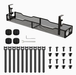 Vassoio Portacavi Multifunzione Estensibile Sotto <span class=keywords><strong>Scrivania</strong></span>, <span class=keywords><strong>Organizzatore</strong></span> <span class=keywords><strong>Cavi</strong></span> per Postazione di Lavoro - Product Image 1