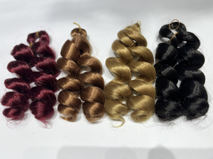 Extensions de <span class=keywords><strong>cheveux</strong></span> synthétiques bouclés courts pour tresses, style bohème, pour <span class=keywords><strong>femme</strong></span> noire - Product Image 4