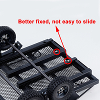 Remorque métallique RC avec quatre pneus pour voiture RC 1/10 Crawler Axial SCX10 90046 AXI03007 TRX-4 MST