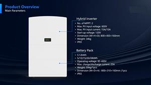 All-in-One 5kWh 10kWh Solar <b>Energy</b> <b>Storage</b> <b>System</b> IP65 Hybrid Grid Connection Stackable for Home Use - Product Image 4