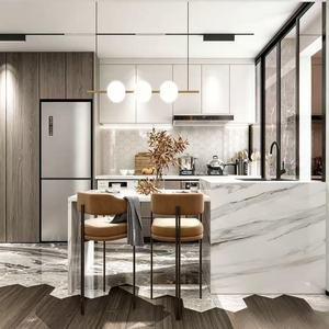 Servicio Integral de Renovación de Cocinas a Medida, Juego Completo de Muebles de <span class=keywords><strong>Cocina</strong></span> Modulares con Electrodomésticos Integrados y Enfriador de Vino - Product Image 1