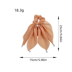 Shily&OS Venta al por Mayor de Lazos para el Cabello con Perlas, Lazos de Satén de Colores, Scrunchies para Mujer, Elegantes Coleteros Elásticos Estilo Francés - Product Image 6