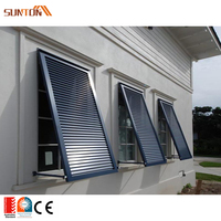 Fenêtres à persiennes réglables avec cadre en aluminium sur mesure fenêtre à persienne en aluminium à ventilation moderne conception pour salle de bain