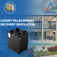 Système de ventilation à récupération de chaleur Airwoods Heat Pump Hrv Erv 350m3/h, récupérateur de chaleur d'air domestique