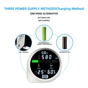 Safewill grosir CO2 Tuya Wifi, CO, CH4, detektor Gas EX, penganalisa metana PM2.5PM10 detektor Monitor kualitas udara