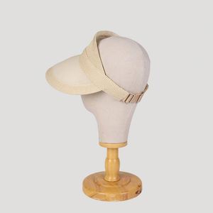 หมวกปีกกว้างกันแดดทรงเรียบหรูสำหรับผู้หญิง สไตล์ลำลองสำหรับฤดูร้อน ทำจากวัสดุฟางกระดาษ - Product Image 4