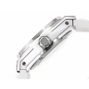 Reloj mecánico automático de lujo para hombre y mujer, correa de silicona blanca, bisel con diamantes de imitación, reloj de pulsera deportivo de acero inoxidable a la moda - Product Image 5