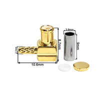 Connecteur coaxial MCX-C-JW3, fournisseur fabricant, connecteur mâle MCX à angle droit à sertir pour câble coaxial RG142 RG58 LMR195 LMR200