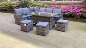 Ensemble <span class=keywords><strong>de</strong></span> canapés <span class=keywords><strong>de</strong></span> <span class=keywords><strong>jardin</strong></span> en <span class=keywords><strong>bois</strong></span> tissé durable <span class=keywords><strong>de</strong></span> style méditerranéen Mobilier d'extérieur portable confortable pour une utilisation dans la cour - Product Image 2