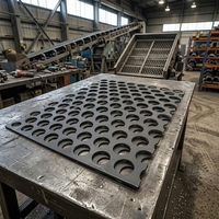 Maille perforée en acier 65Mn sur mesure, à trous ronds, pour concasseur d'agrégats, usage intensif