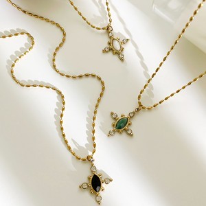 <span class=keywords><strong>Collier</strong></span> pendentif croix en acier inoxydable plaqué or 18 carats avec agate noire et coquille blanche, étanche, nouveau modèle Yf6399 - Product Image 4